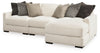 Sofá seccional de 3 piezas con chaise longue Elissa Court