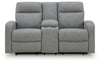Sofá reclinable Moreau Place con consola