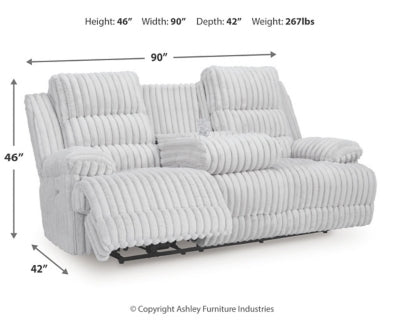 Technique Power Reclining Sofa with Drop Down Table