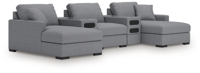 Seccional de 5 piezas Omaha by Ashley con sistema de audio y chaise longue
