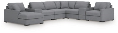 Seccional Omaha by Ashley de 8 piezas con chaise longue y consolas de almacenamiento