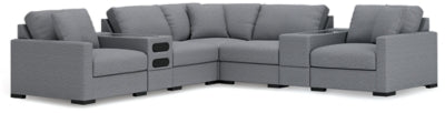 Seccional Omaha by Ashley de 7 piezas con consolas de audio y almacenamiento