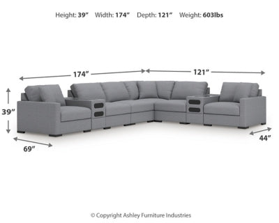 Omaha by Ashley 8-Piece Sectional with Audio Consoles