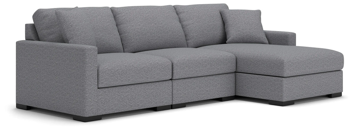 Omaha by Ashley 3-Piece Sectional Sofa Storage Chaise - Salt and Pepper