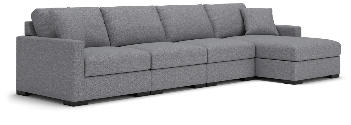 Omaha by Ashley 4-Piece Sectional with Storage Chaise - Salt and Pepper