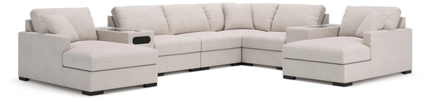 Omaha by Ashley 8-Piece Double Storage Chaise Sectional with Audio and Storage Consoles
