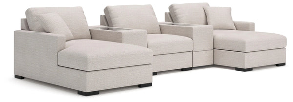 Omaha by Ashley 5-Piece Double Storage Chaise Sectional with Storage Consoles