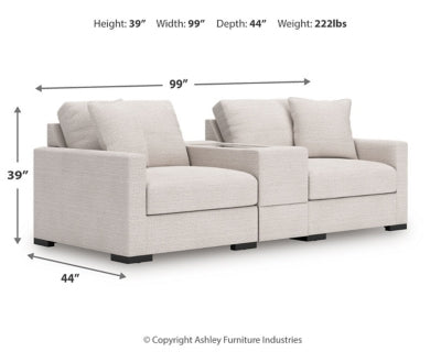 Sofá de dos plazas seccional de 3 piezas con consola de almacenamiento Omaha by Ashley