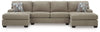 Seccional cama de 3 piezas Newellen con chaise longue doble