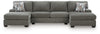 Seccional cama de 3 piezas Newellen con chaise longue doble
