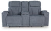 Sofá de dos plazas reclinable eléctrico Forest Lake con consola