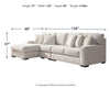 Seccional Larce de 3 piezas con chaise longue