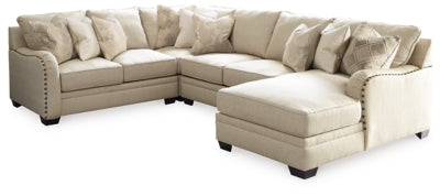 Seccional Luxora de 4 piezas con chaise longue - Sopa de mariscos