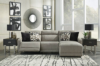 Colleyville - Seccional reclinable eléctrico de 3 piezas con chaise longue