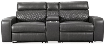 Samperstone 3-Piece Power Reclining Sectional Loveseat - Gray
