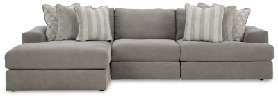 Seccional de 3 piezas con chaise longue Avaliyah - Ceniza