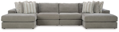Avaliyah 4-Piece Double Chaise Sectional - Ash