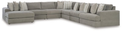 Seccional Avaliyah de 7 piezas con chaise longue - Ceniza