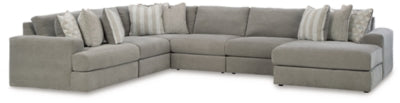 Seccional Avaliyah de 6 piezas con chaise longue - Ceniza