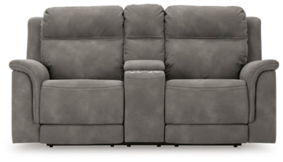 Loveseat reclinable eléctrico DuraPella de última generación con consola