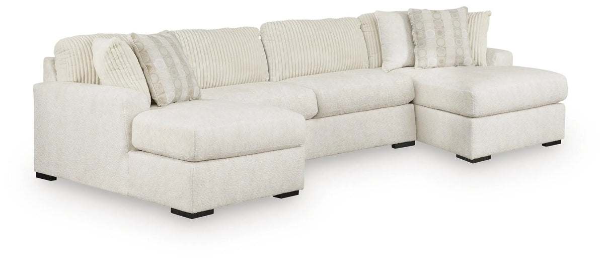 Seccional Chessington de 3 piezas con chaise longue doble - Marfil