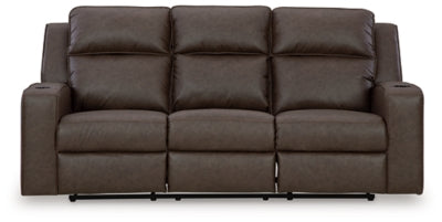 Sofá reclinable Lavenhorne con mesa abatible - Ocre oscuro