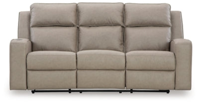 Lavenhorne Reclining Sofa with Drop Down Table - Pebble