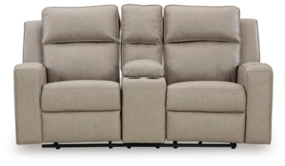 Loveseat reclinable Lavenhorne con consola - Guijarro