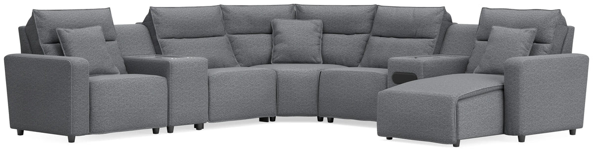 ModMax II 7-Piece Power Reclining Sectional with Chaise - Salt and Pepper