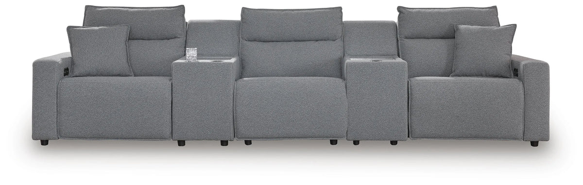 ModMax II 5-Piece Reclining Sectional with Consoles - Salt and Pepper