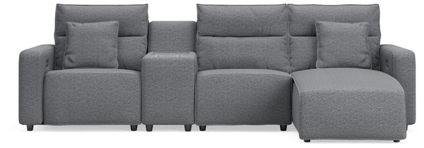Seccional reclinable Modmax II de 4 piezas con chaise longue y consola