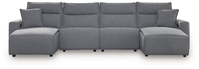 Seccional reclinable eléctrico ModMax II de 4 piezas con chaise longue