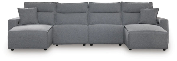 Seccional reclinable Modmax II de 4 piezas con chaise longue doble