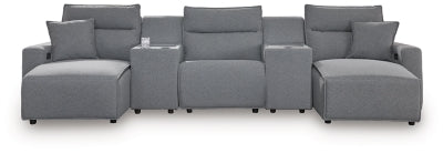 Seccional reclinable eléctrico Modmax II de 5 piezas con chaise longue y consolas
