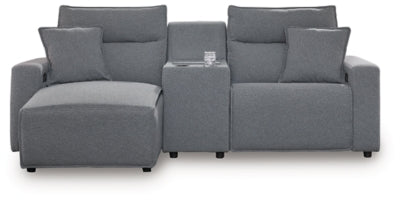 Seccional reclinable eléctrico Modmax II de 3 piezas con chaise longue y consola
