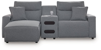 Seccional reclinable eléctrico Modmax II de 3 piezas con chaise longue y consola de audio