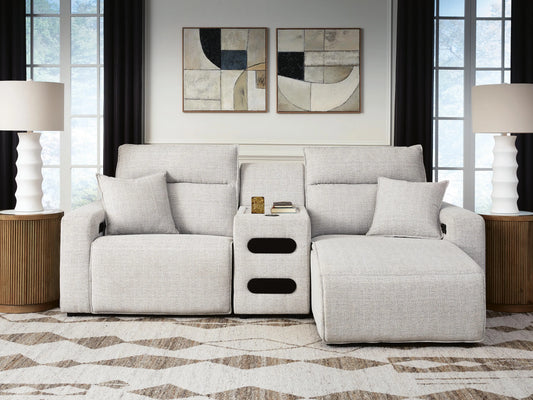 Seccional reclinable eléctrico Modmax II de 3 piezas con chaise longue y consola de audio