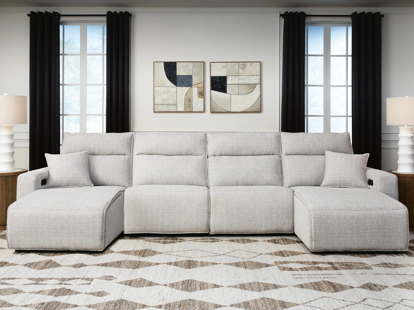 Seccional reclinable eléctrico Modmax II de 4 piezas con chaise longue