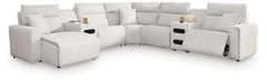 Seccional reclinable eléctrico Modmax II de 7 piezas con chaise longue y consolas de audio
