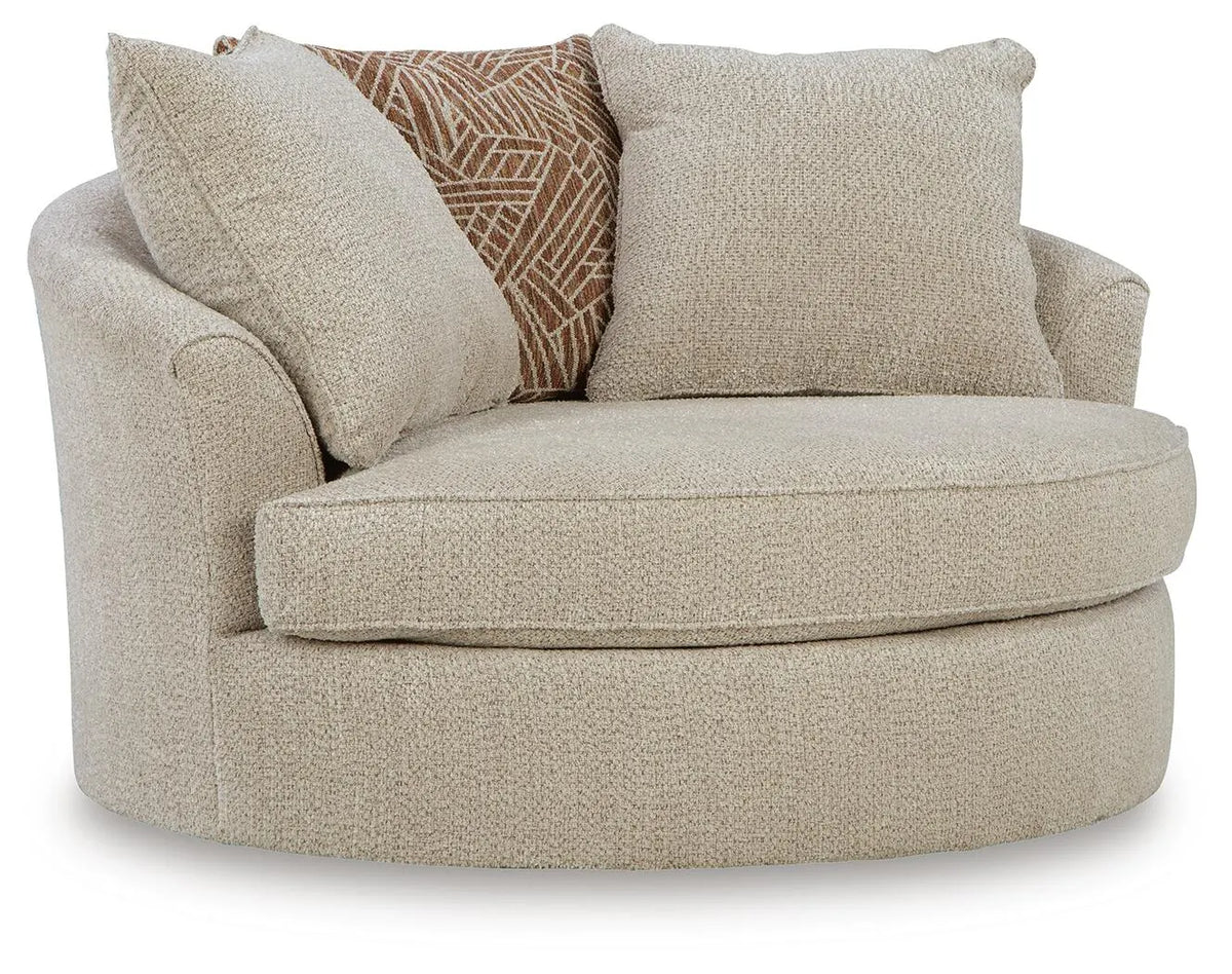 Steelwater Retreat Oversized Swivel Accent Chair - Latte