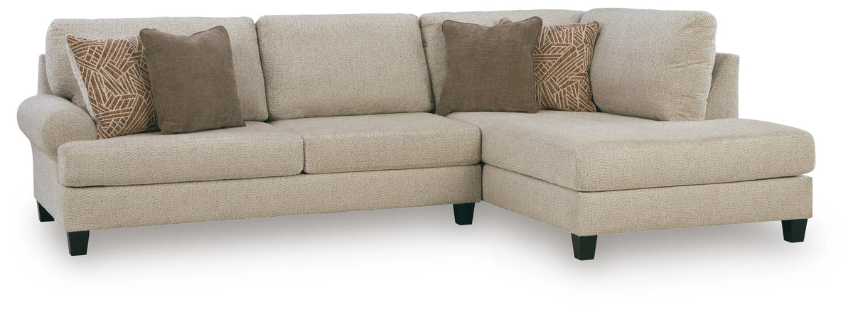 Seccional de 2 piezas Steelwater Retreat con chaise longue - Café con leche