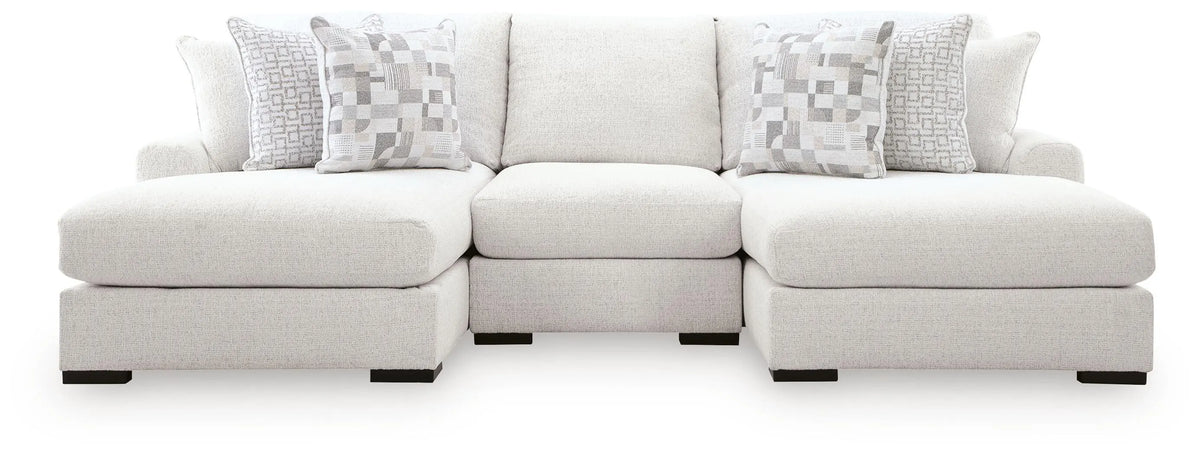 Seccional de 3 piezas con chaise longue doble Wynncroft Manor - Tiza