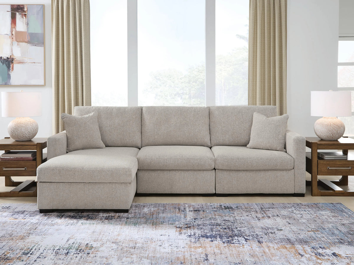 ModMax Luxe 3-Piece Sectional Sofa Chaise - Flint