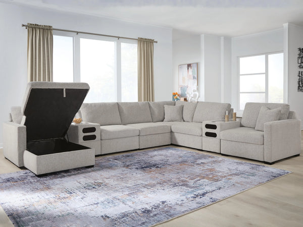 ModMax Luxe 8-Piece Sectional with Storage Chaise and Audio Consoles