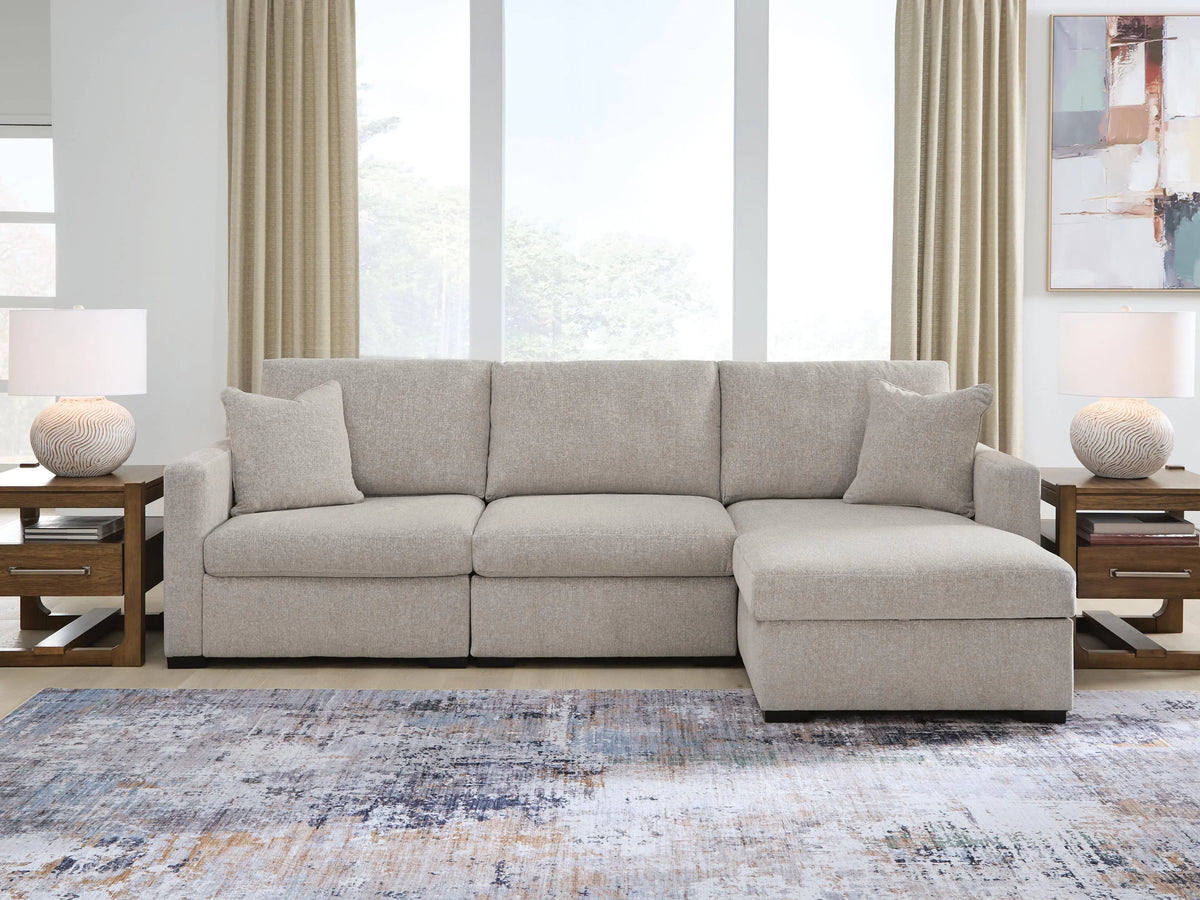 ModMax Luxe 3-Piece Sectional Sofa Storage Chaise - Flint