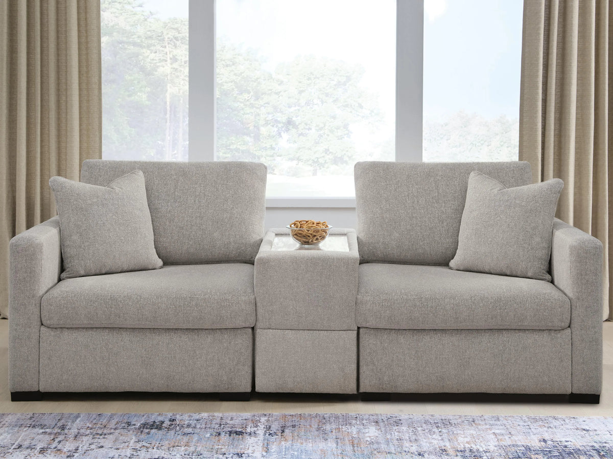 ModMax Luxe 3-Piece Sectional Sofa with Storage Console - Flint