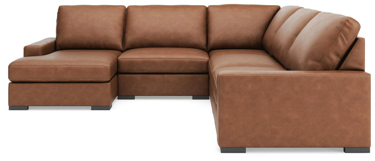 Calden 5-Piece Sectional with Chaise - Caramel