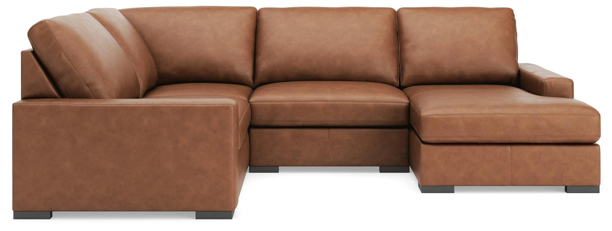 Calden 4-Piece Sectional with Chaise - Caramel