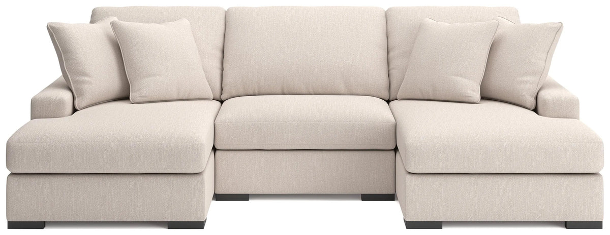 Calden 3-Piece Sectional with Double Chaise - Oyster