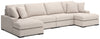 Seccional Calden de 4 piezas con chaise longue doble